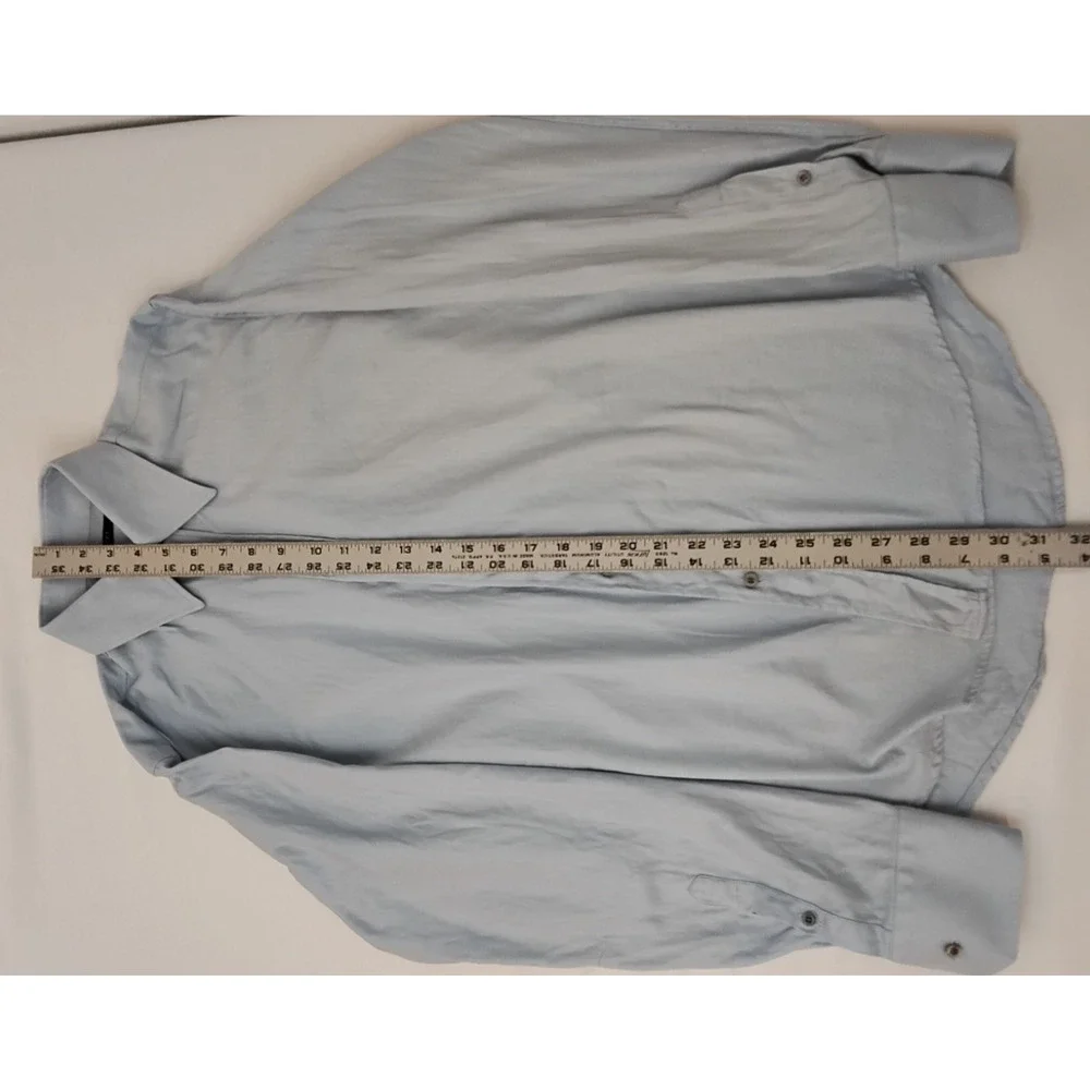 Gucci Cotton Twill Button Up Shirt Men's 15 1/2 Light Blue Made in Italy #Z5764